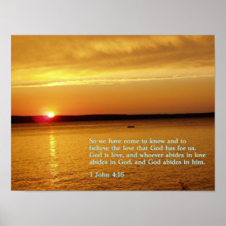 Poster 1 John 4:16 Coucher de soleil