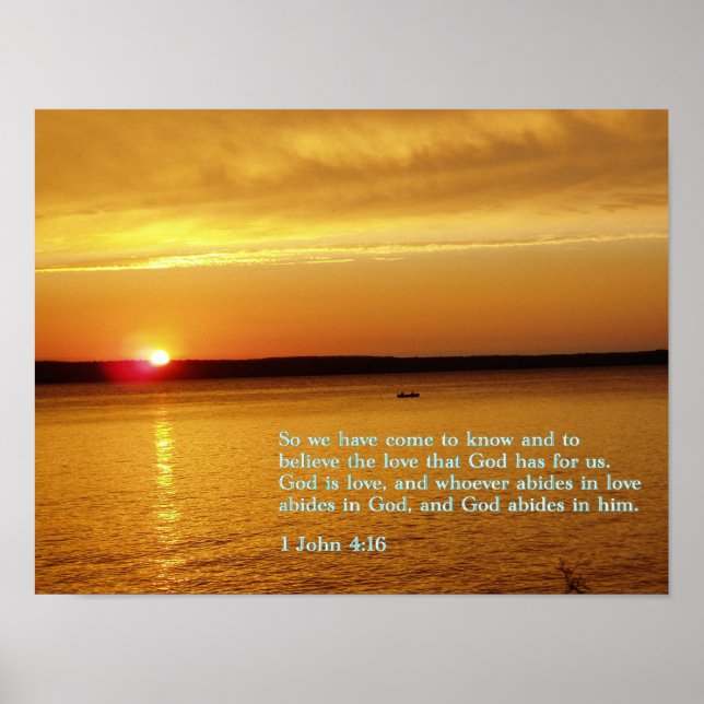 Poster 1 John 4:16 Coucher de soleil (Devant)