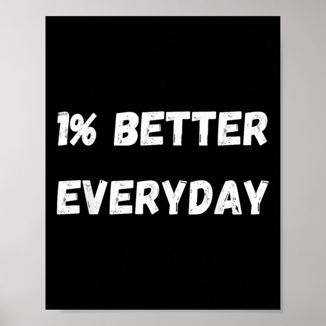Poster 1% Meilleur Chaque Jour - Motivation De Croissance (Devant)