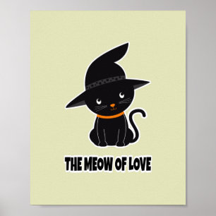 Poster 1.mignonne belle chatte noire miow amour