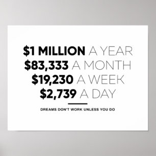 Poster 1 million par an   Devis motivationnel