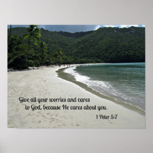 Poster 1 Pierre 5:7 Donnez à Dieu toutes vos soucis et vo