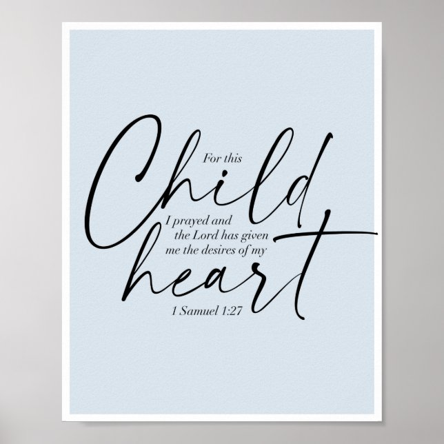 Poster 1 Samuel 1:27 Polices doubles Arrière - plan bleu (Devant)