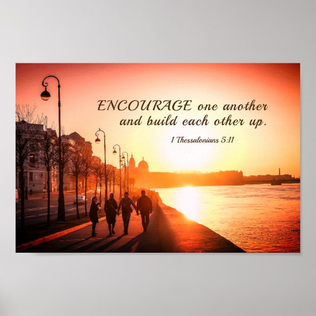Poster 1 Thessaloniciens 5:11 Encourager l'autre Bible (Devant)