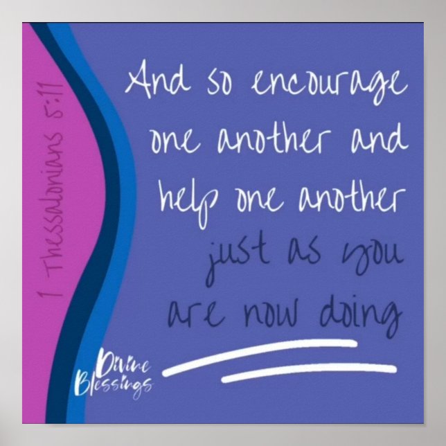 Poster 1 Thessaloniciens 5:11 S'Encourager mutuellement (Devant)