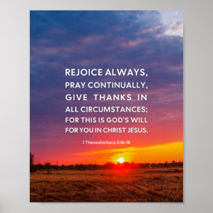 Poster 1 Thessaloniciens 5:16-18 Réjouissez toujours