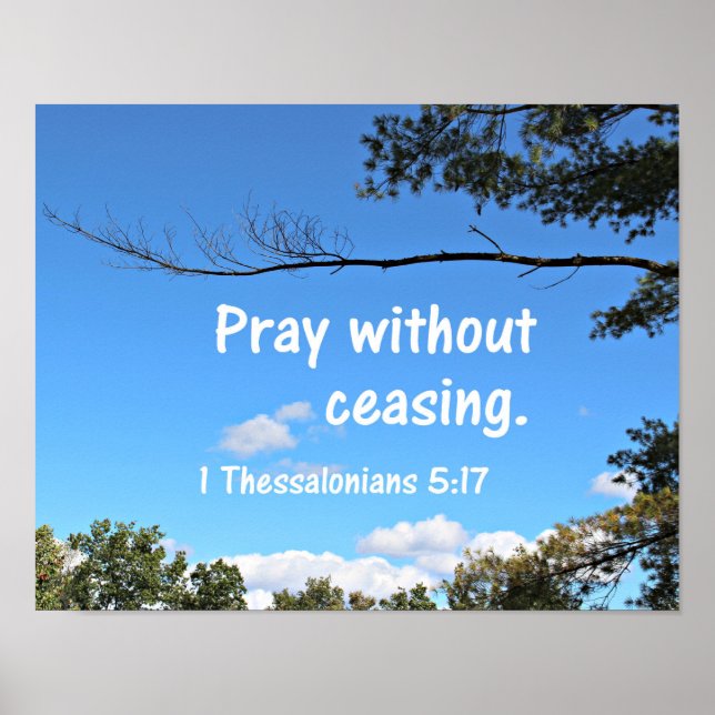 Poster 1 Thessaloniciens 5:17 Priez sans cesser. (Devant)