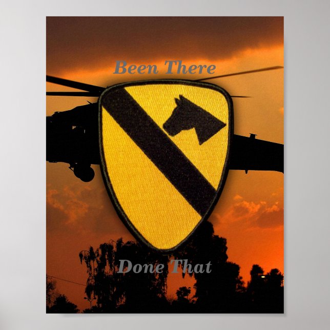 Poster 1er 7e Cavalry Air Cav Vietnam Nam War Patch (Devant)
