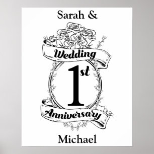 Poster 1er anniversaire Mariage