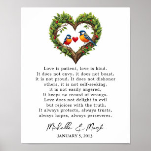 Poster 1er anniversaire mariage amour est corinthie