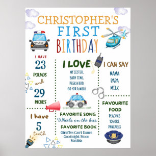 Poster 1er anniversaire Police Officier Parti