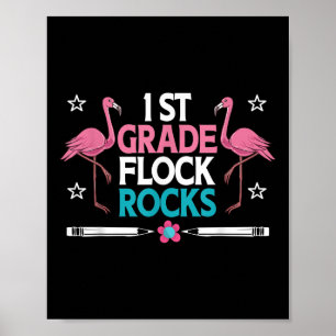 Poster 1ère année Flock Rocks Flamant rose enseignant élè