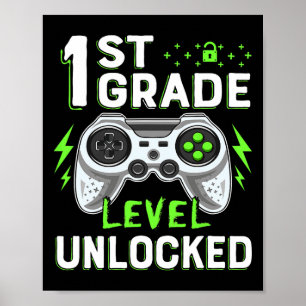 Poster 1ère année Jeu vidéo déverrouillé Retour à l'école