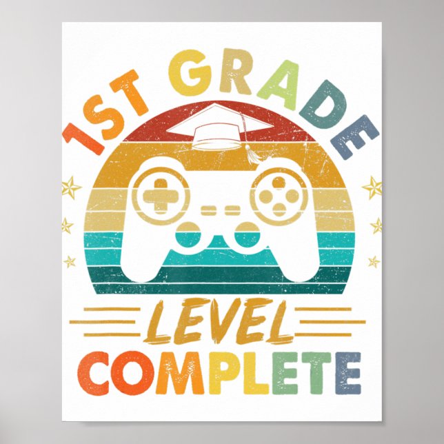 Poster 1ère année Niveau de diplôme Terminé Gamer Graduat (Devant)
