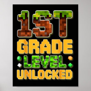 Poster 1ère classe Gamer School cadeau pour enfant