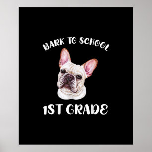 Poster 1ère classe mignonne français bulldog citation drô
