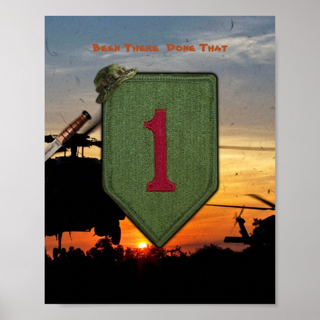 Poster 1ère infanterie grand rouge 1 Vietnam Patch de gue (Devant)