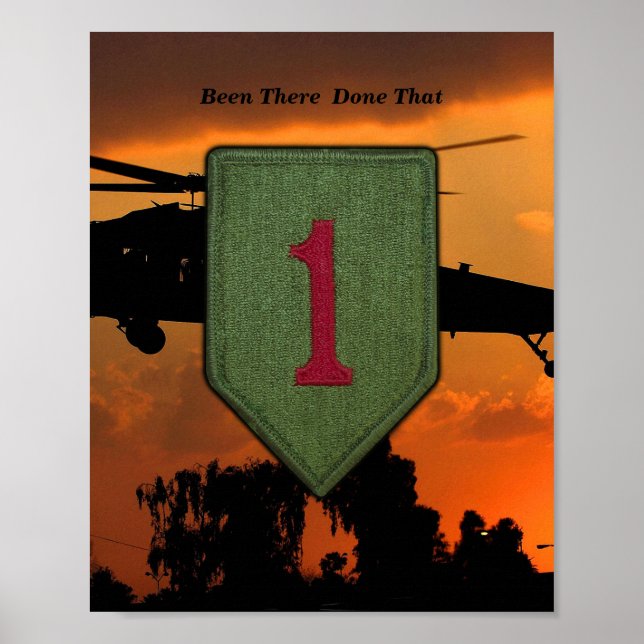 Poster 1ère infanterie grand rouge 1 Vietnam Patch de gue (Devant)