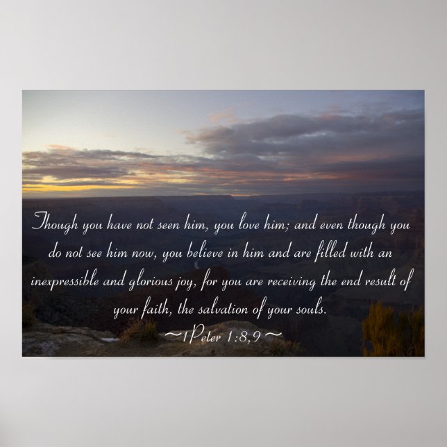Poster 1Pierre 1:8,9 (Devant)