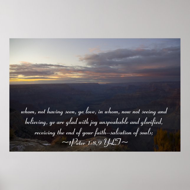 Poster 1Pierre 1:8,9 (Devant)