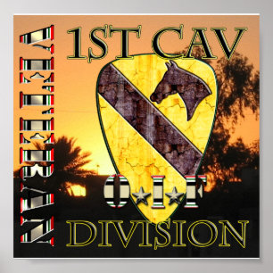 Poster 1re division de cavalerie OIF VETERAN