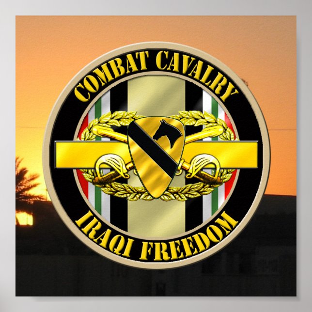 Poster 1re division de cavalerie VÉTÉRAN OIF (Devant)