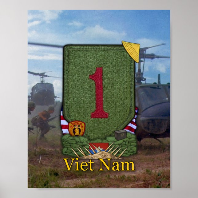 Poster 1re division d'infanterie Patch de guerre du Vietn (Devant)