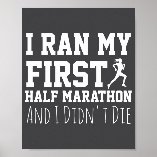 Poster 1st Half Marathon Runner Funny Running First  (Devant)