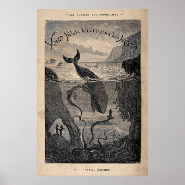 Poster 2000 Leagues Under the Sea Frontispiece 1871 (Devant)