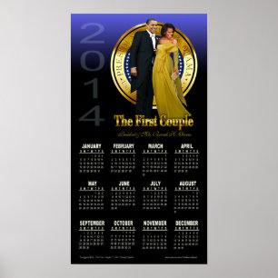 Poster 2014 President Barack and Michelle Obama Calendar