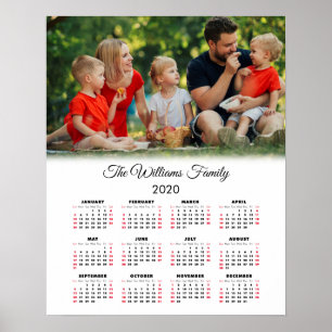 Poster 2020 Calendar Your Photo and Name