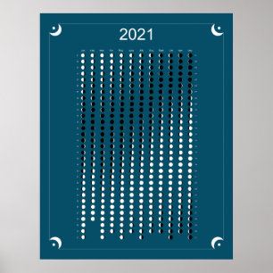 Poster 2021 - Calendrier Lunaire Bleu