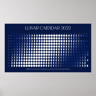 Poster 2022 Cycle lunaire d'impression, papier d'affiche 