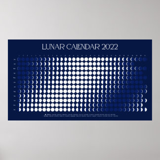 Poster 2022 Cycle lunaire d'impression, papier d'affiche