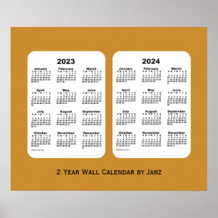 Poster 2023-2024 Gold 2 Year Wall Calendar par Janz