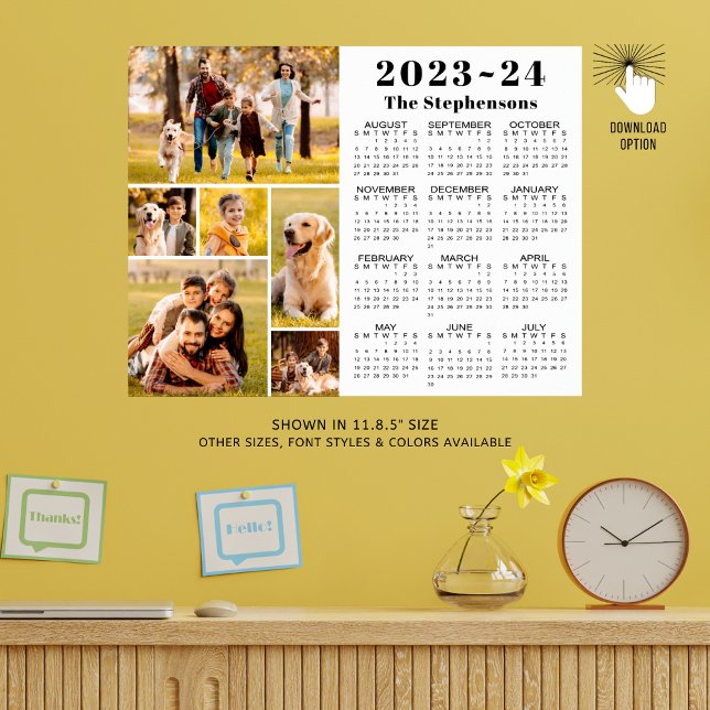 Poster 2023-24 Calendrier scolaire 6 Photos Personnalisée (Créateur téléchargé)