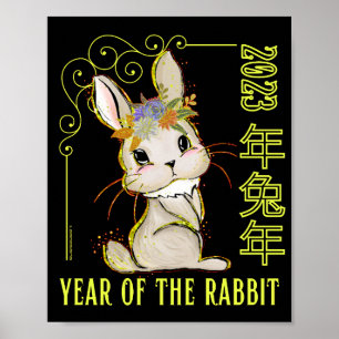 Poster 2023 YEAR OF THE RABBIT chinois nouvelle année cad