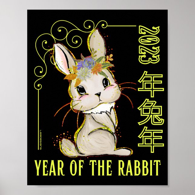 Poster 2023 YEAR OF THE RABBIT chinois nouvelle année cad (Devant)
