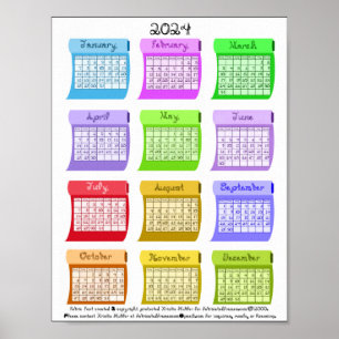 Poster 2024 Calendrier Bolts Fabrics Fabric Font Characte