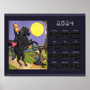 Poster 2024 Calendrier Sleepy Hollow Horseman sans tête