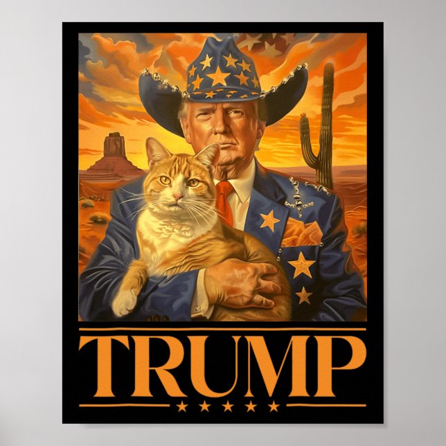 Poster 2024 Et Cat Western Cowboy Patriotic 4 juillet (Devant)