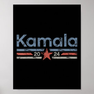 Poster 2024 Retro Grunge Stripes Vintage Kamala Harris 20