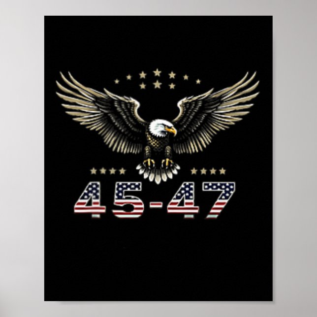 Poster 2024 Trump remporte le Drapeau des femmes aigle de (Devant)