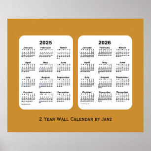 Poster 2025-2026 Gold 2 Year Wall Calendar par Janz