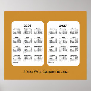 Poster 2026-2027 Gold 2 Year Wall Calendar par Janz