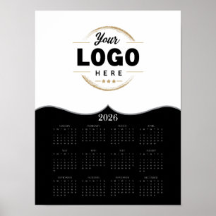Poster 2026 Ajouter Votre Logo Calendrier Pur Année Compl