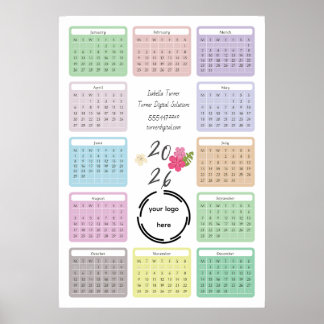 Poster 2026 Business Calendar With Your Logo , Colorful M