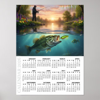 Poster 2026 Calendar, Bass Fishing, Spring River / Fish