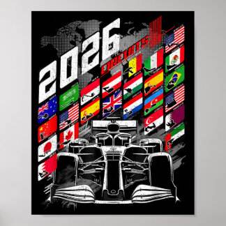 Poster 2026 Calendar Racing Circuit Schedule Places 