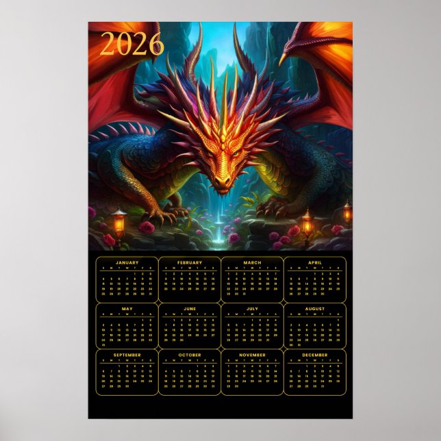 Poster 2026 Dragon Calendar (Devant)